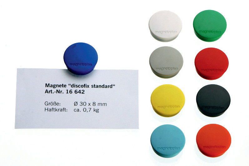 MAGNETOPLAN Aimant Discofix Standard 30mm 1664206 rouge, env. 0.7 kg 10 pcs.