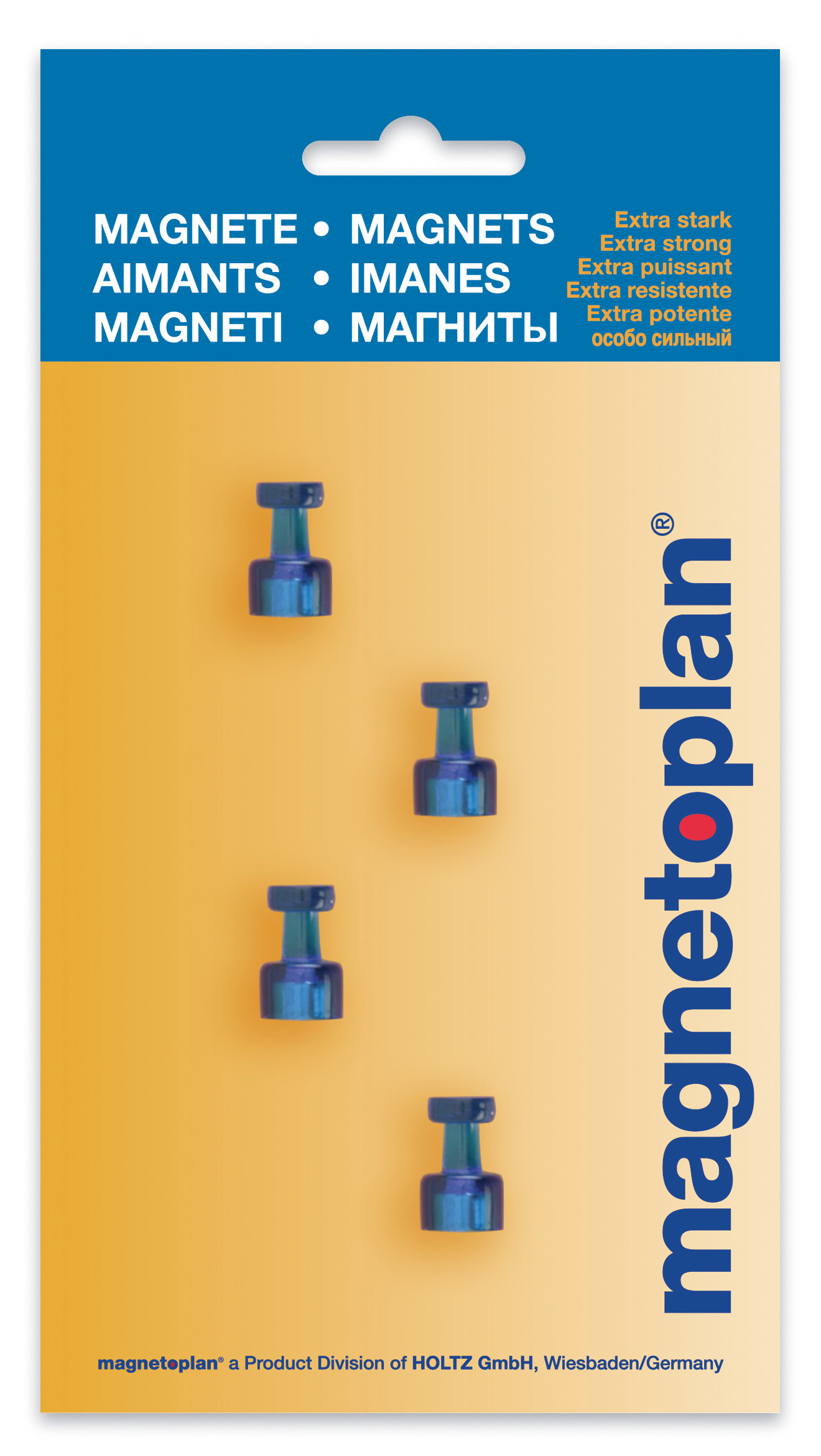 MAGNETOPLAN Support mémo magnét. 18x11mm 1666114 bleu foncé 4 pcs.