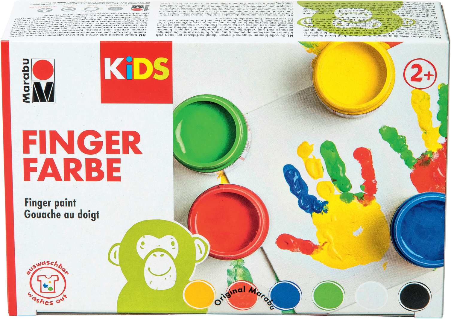 MARABU Kids Gouache au doigt 030300081 6 couleurs 6 couleurs