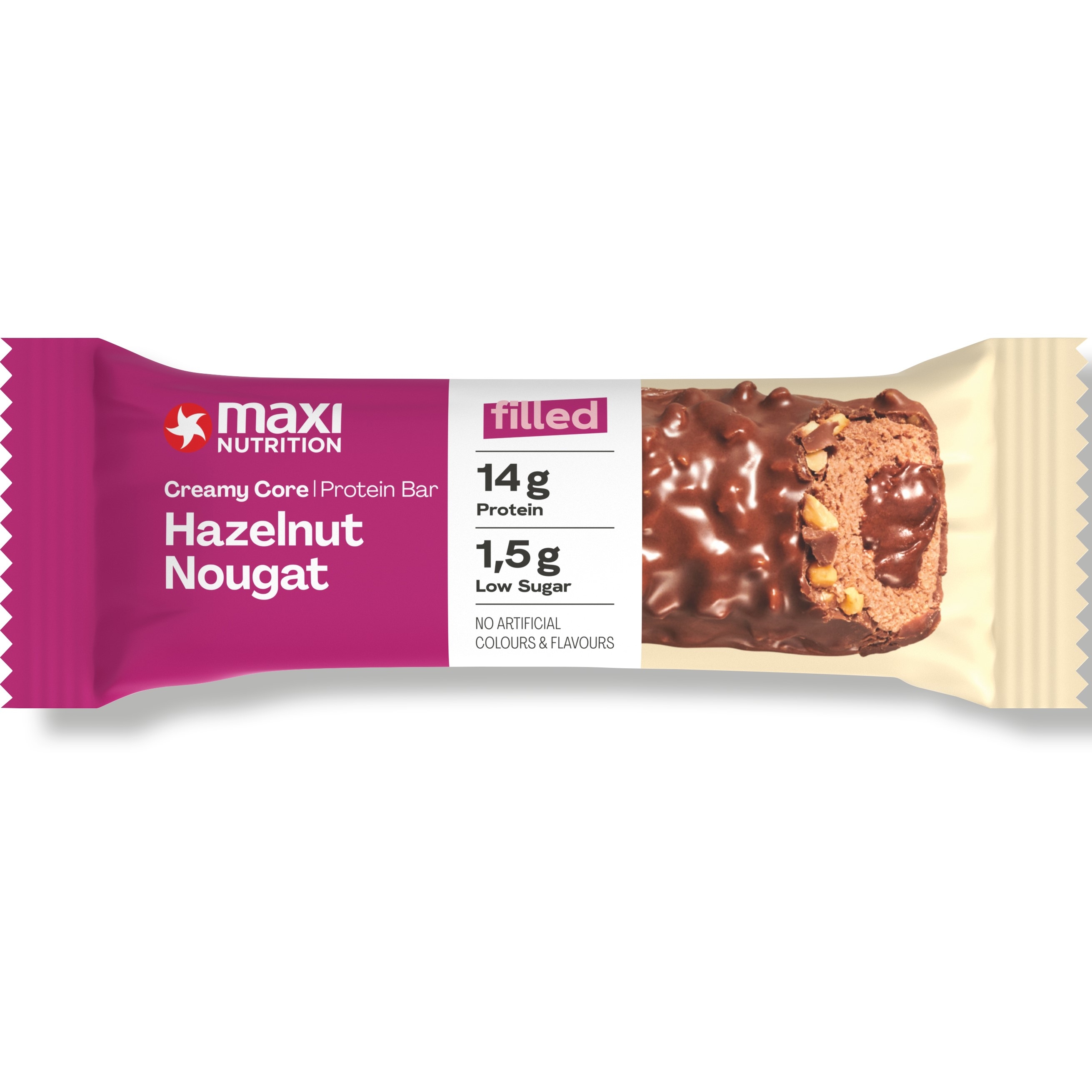 MAXI NUTRITION Barres protéinées 125351 Hazelnut Nougat 12x45g