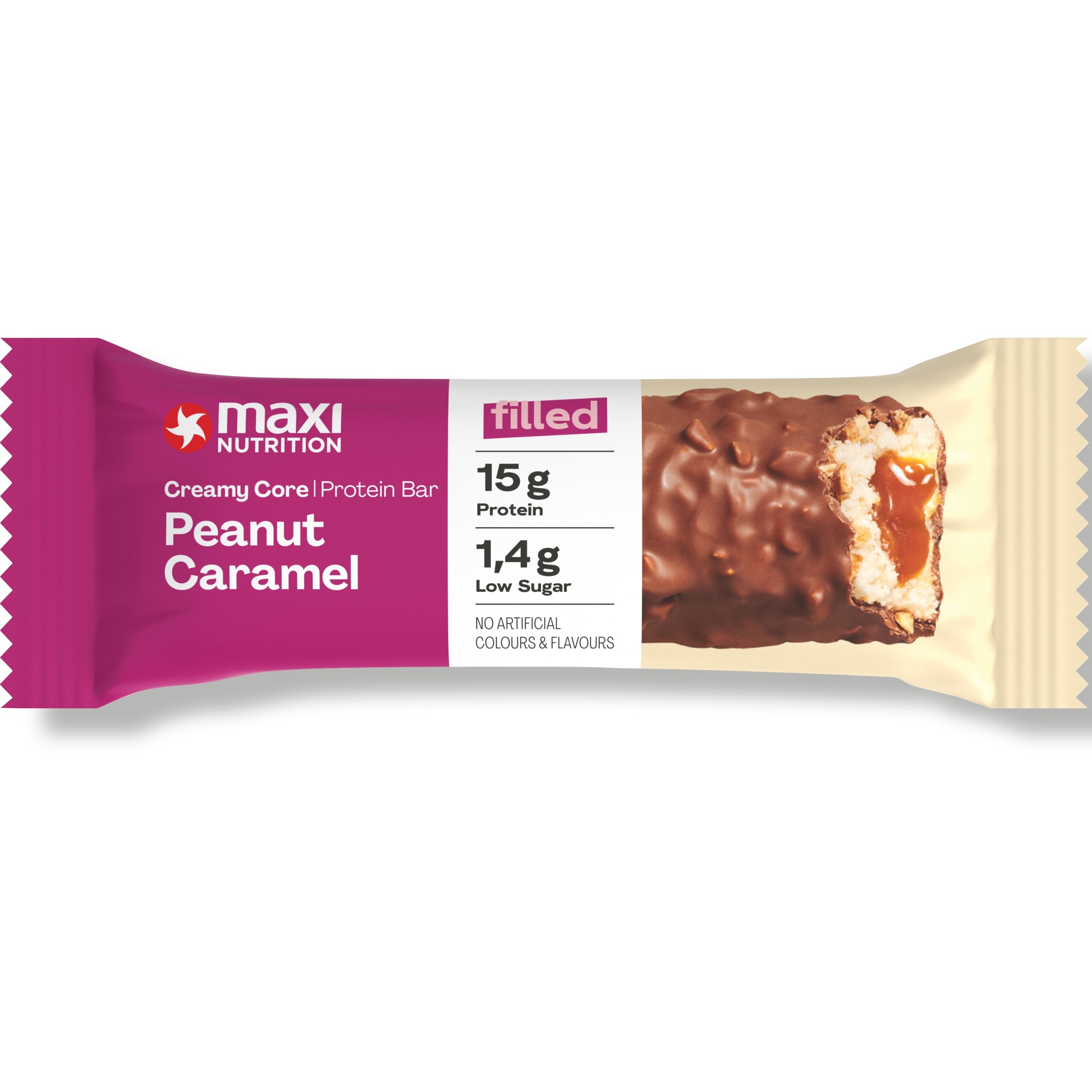 MAXI NUTRITION Barres protéinées 125352 Peanut Caramel 12x45g