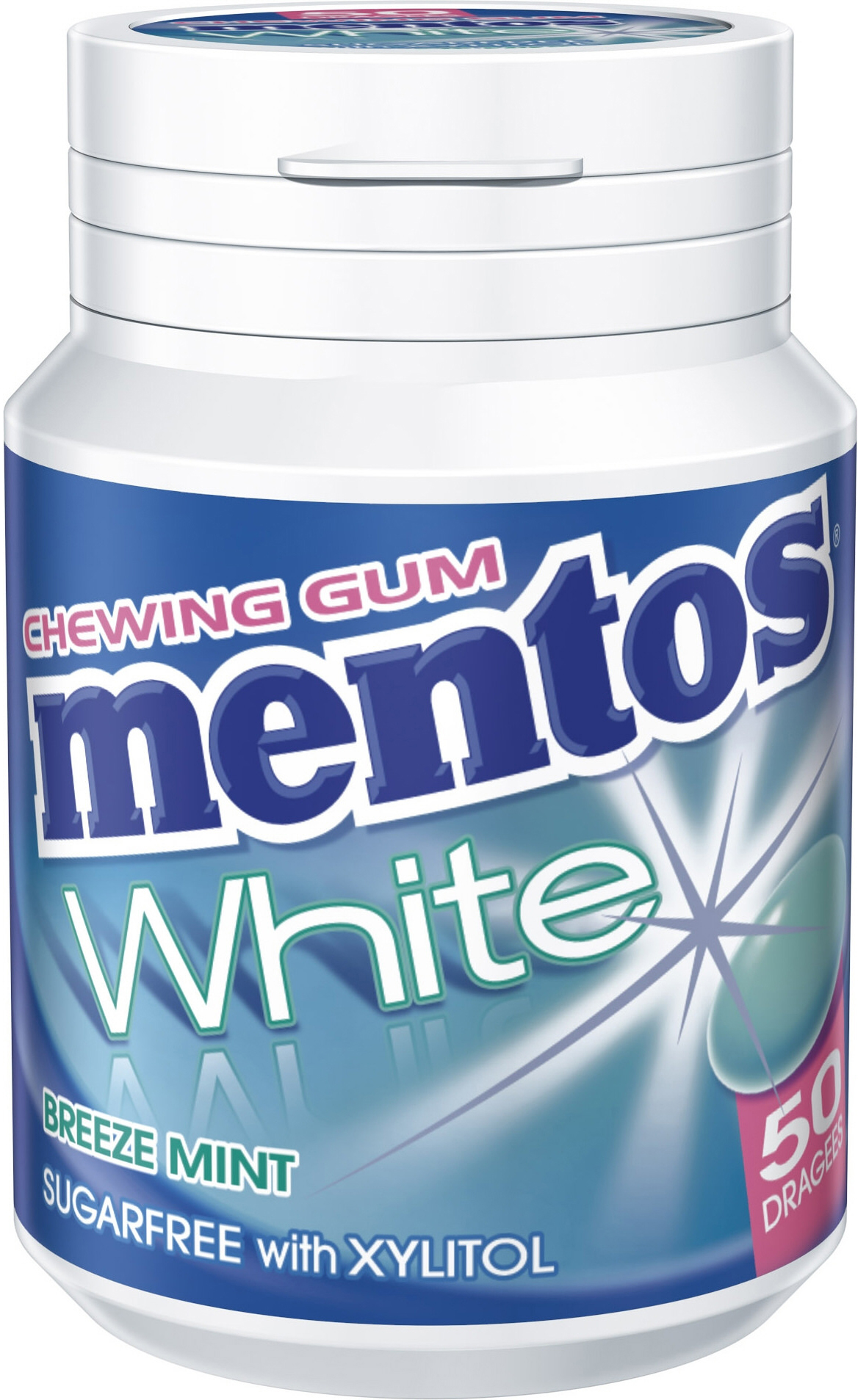 MENTOS Gum, White Breeze Mint 109400000291 6 x 75 g