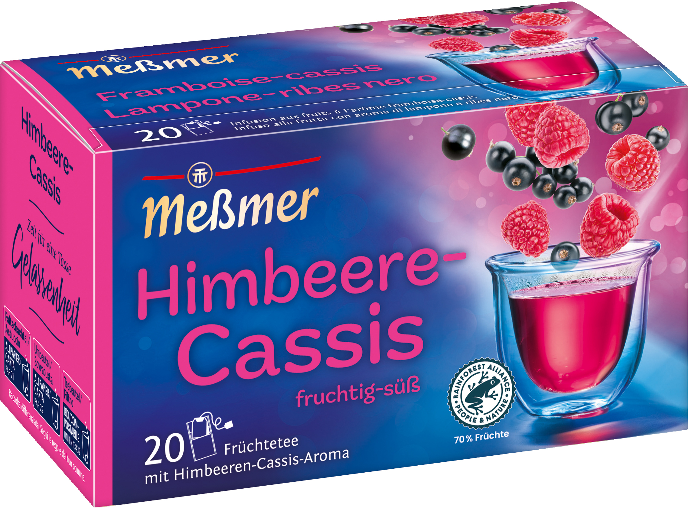 MESSMER Himbeere Cassis 100239 Beutel 2.5g, 20 Stk.