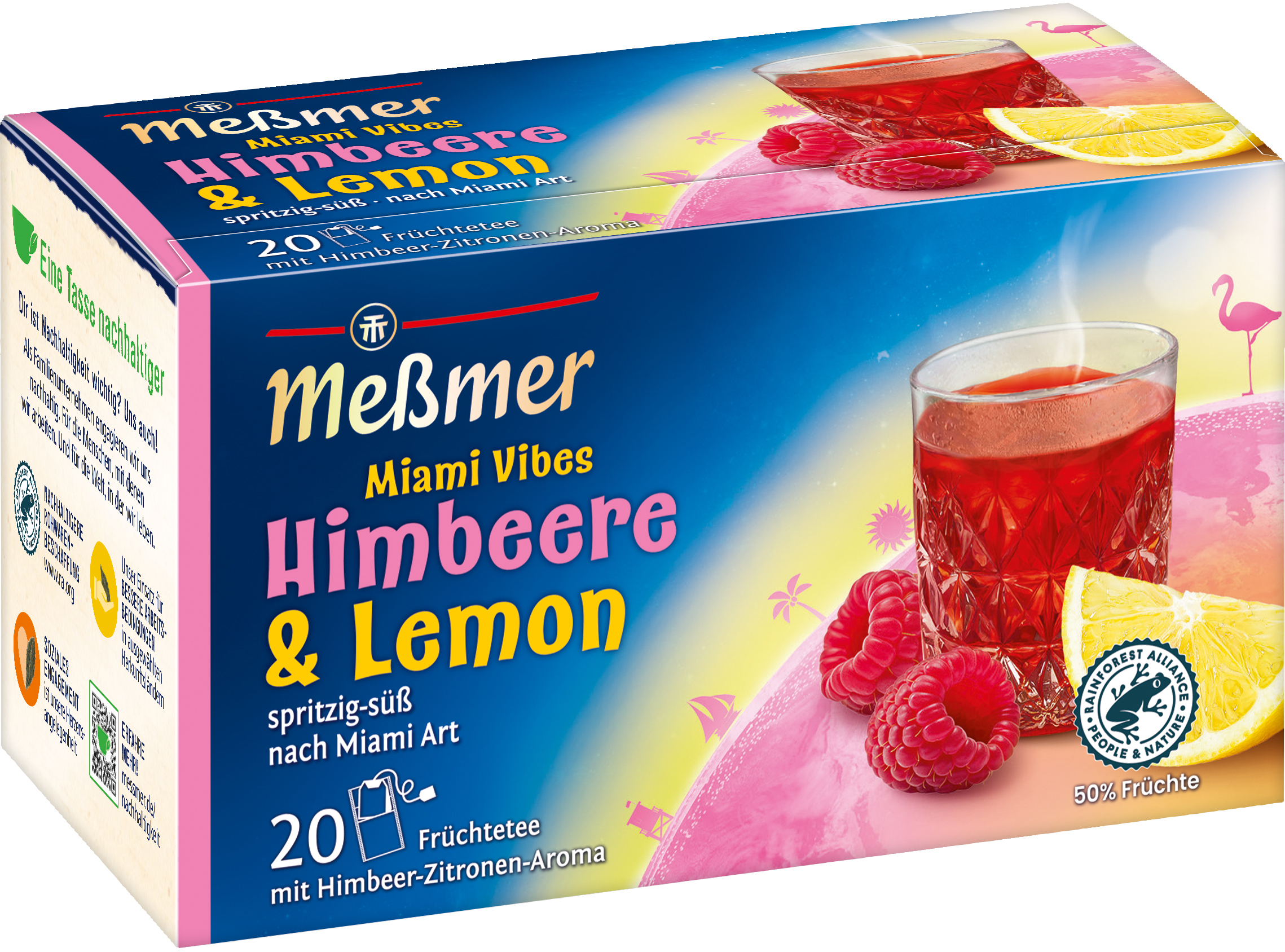 MESSMER Miami Vibes Himbeer-Lemon 107038 Beutel 2.5g, 20 Stk.