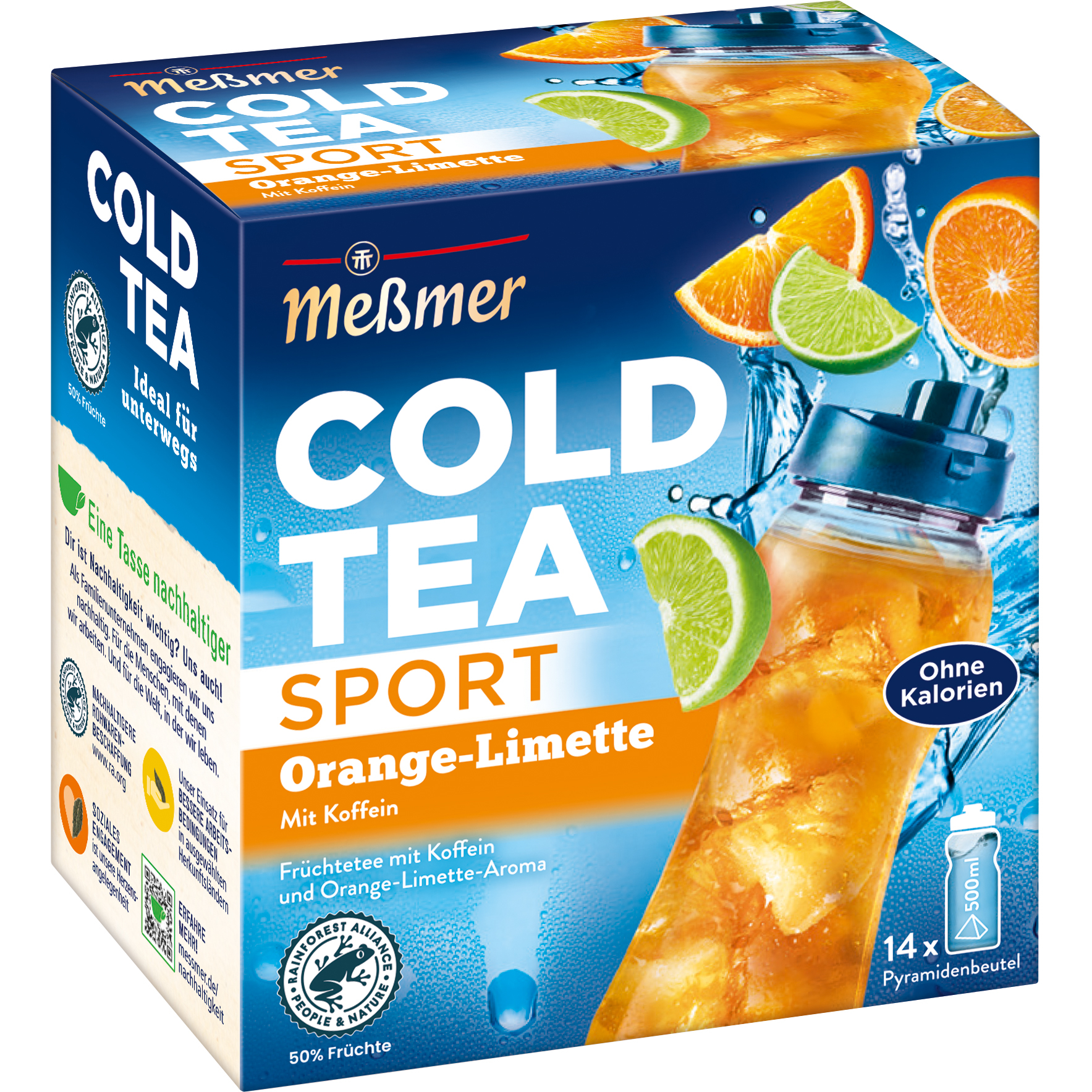photo MESSMER Cold Tea Sport orange-limettes 10824400 Sachets 2.75g, 14 pcs.