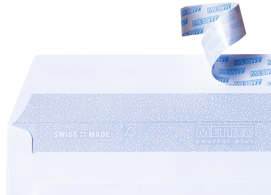 METTLER Enveloppe sans fênetre C5 8066 100g,ultra blanc,colle 500 pc.