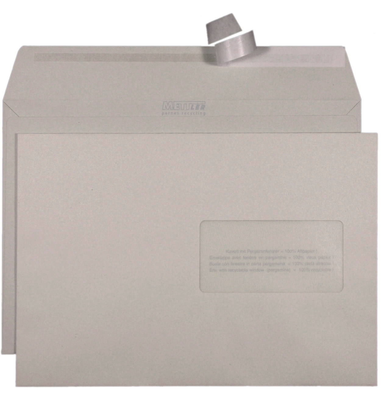 photo METTLER Enveloppe fenêtre droite B5 8094-1R 100g, recyclé 500 pcs.