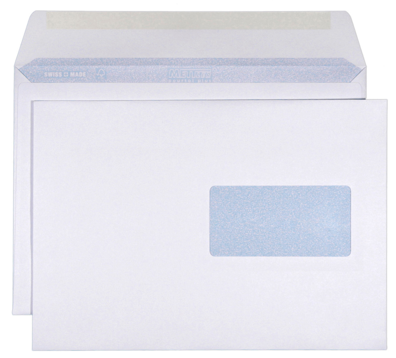 photo METTLER Enveloppe fenêtre droite B5 8094 120g, patte gommée 500 pcs.