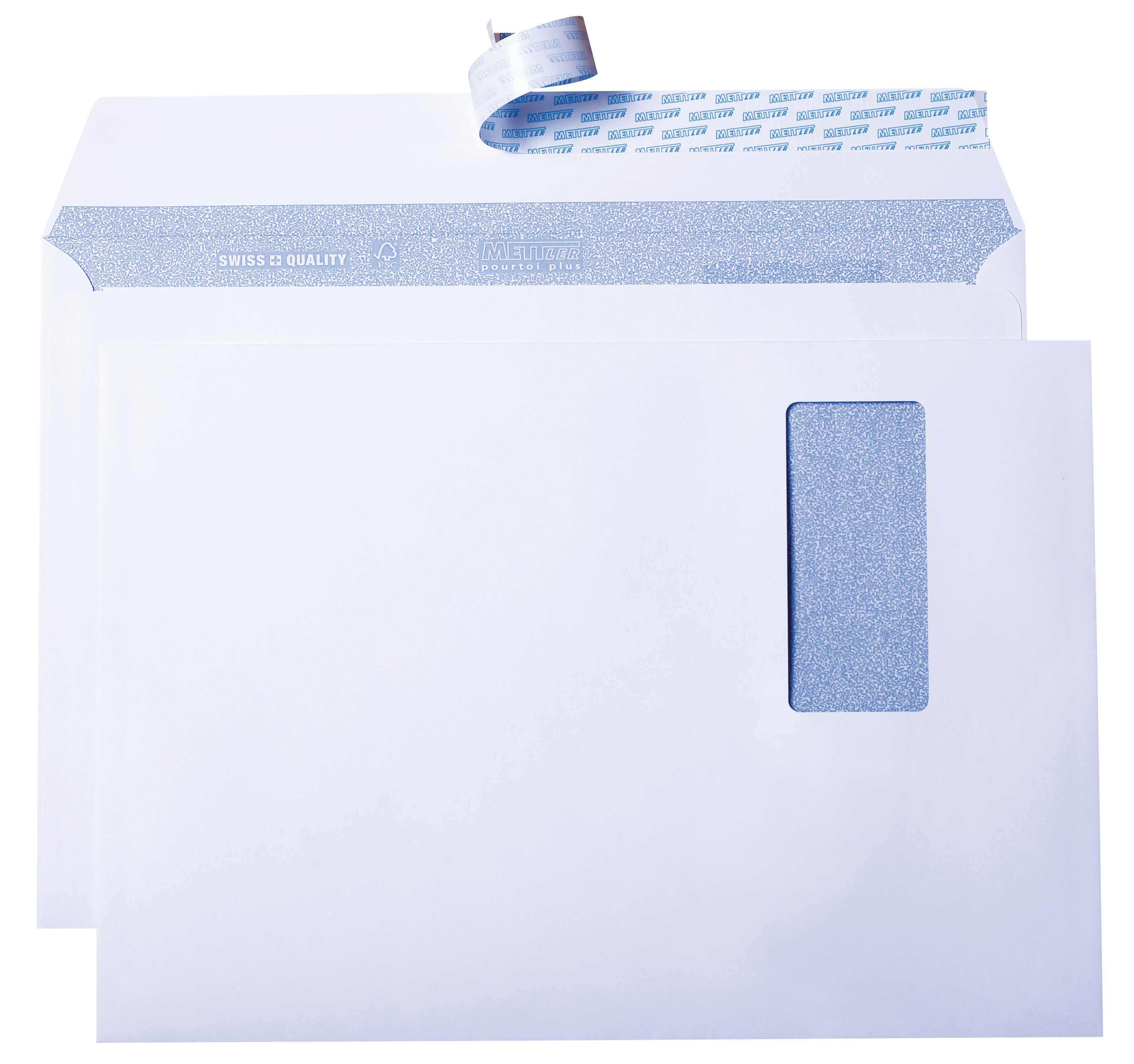 METTLER Envelope fenêtre gauche C4 9065-120-S20 120g,blanc,colle 20 pcs.