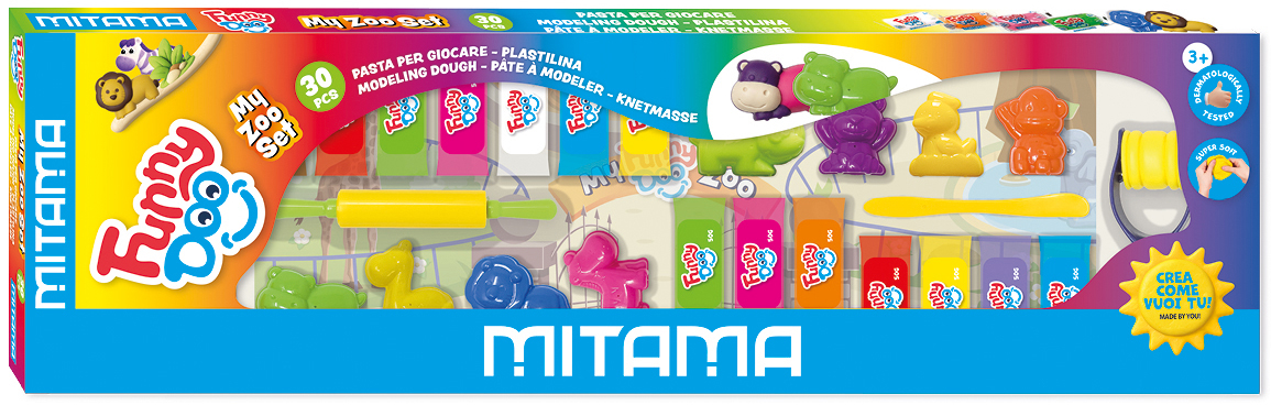 MITAMA Modellierset Funny Doo 450g 3910075 My Zoo Set, 30-teilig