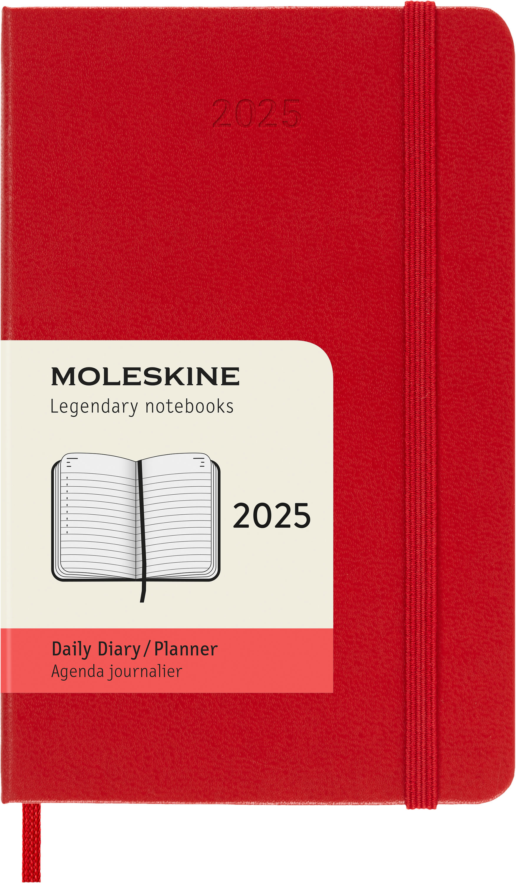 MOLESKINE Agenda Classic Pocket 2025 056999270209 1J/1P rouge écarlate HC 9x14cm