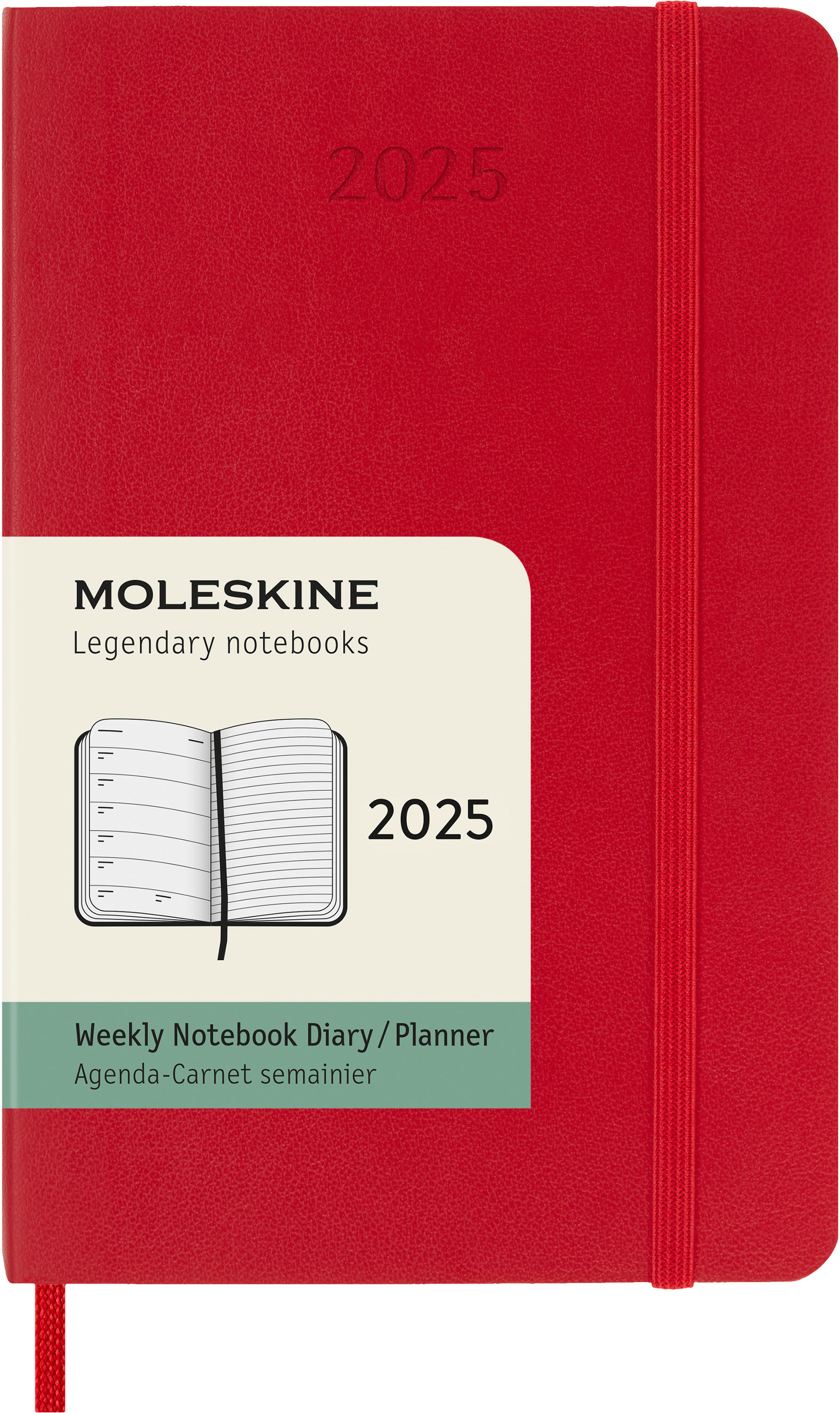 MOLESKINE Agenda Classic Pocket 2025 056999270391 1S/1P rouge écarlate SC 9x14cm