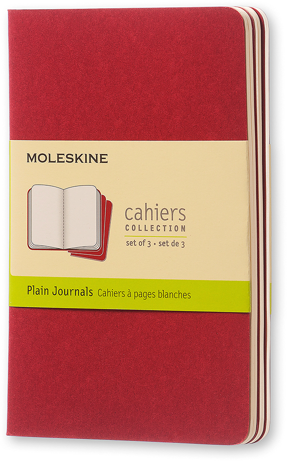 MOLESKINE Cahier A6 097-0 en blanc, rouge 3 pcs. en blanc, rouge 3 pcs.
