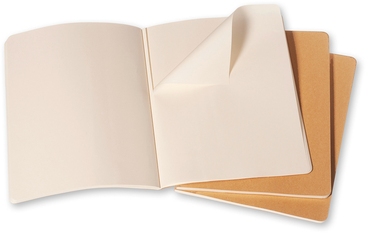 MOLESKINE Cahier XL 25x19cm 506-9 en blanc, natur 3 pcs.