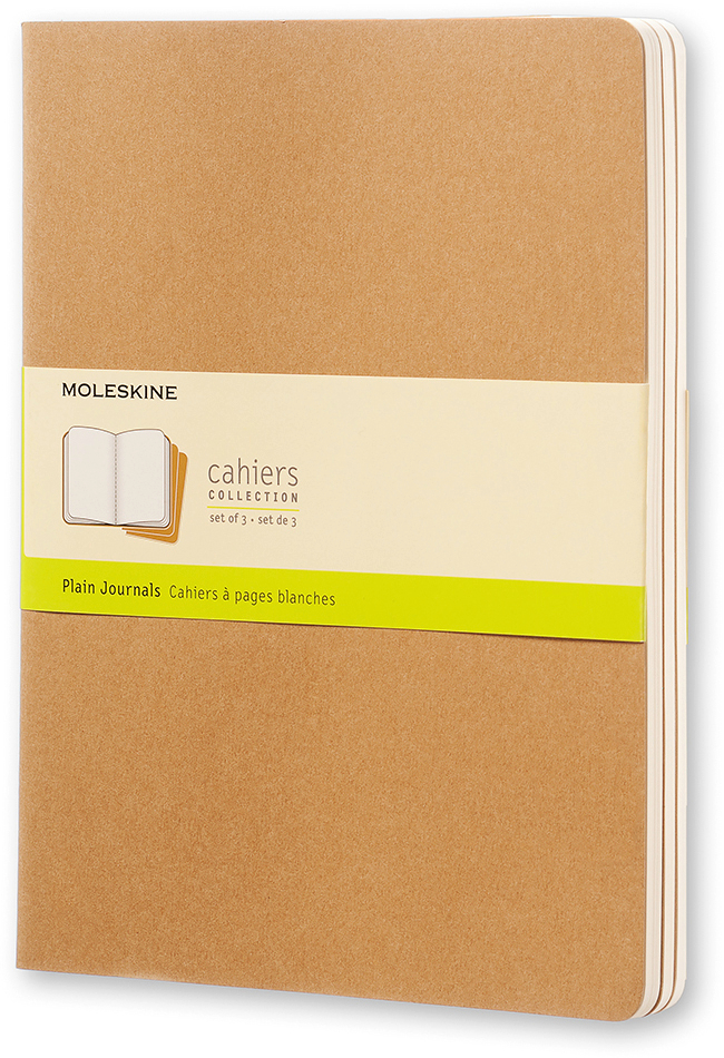 MOLESKINE Cahier XL 25x19cm 506-9 en blanc, natur 3 pcs.