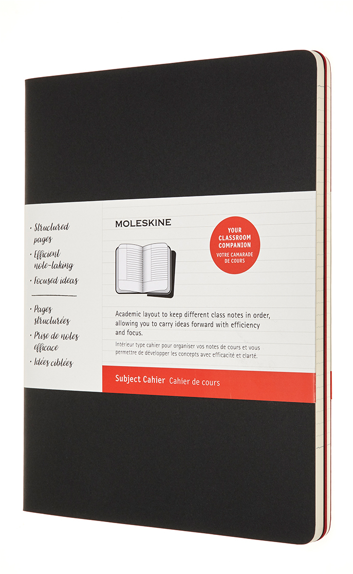 MOLESKINE Cahier carton A4 602503 ligné,noir/cranb.,120p. 2pcs.