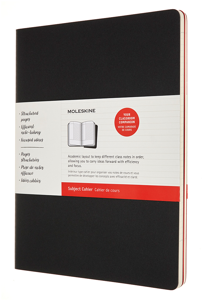 MOLESKINE Cahier carton A4 602510 ligné,noir/cranb.,120p. 2pcs.
