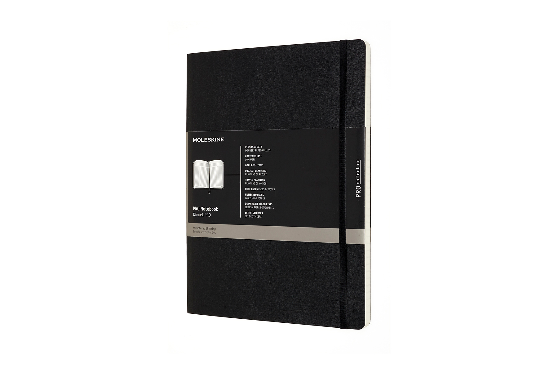MOLESKINE Carnet 25x1,3x19cm 620831 noir, 192 pages noir, 192 pages