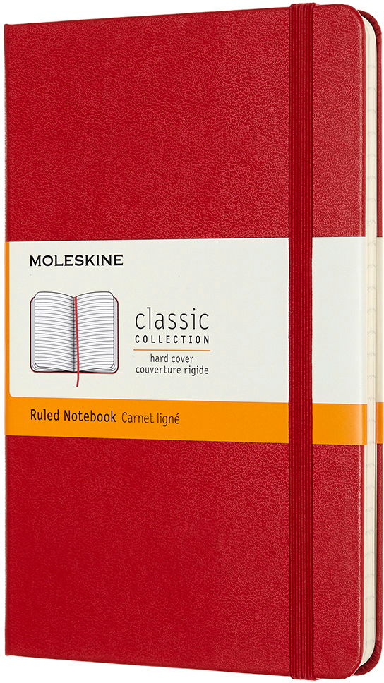 MOLESKINE Carnet Medium HC 18,2x11,8cm 626628 lingé, scarlet, 208 pages