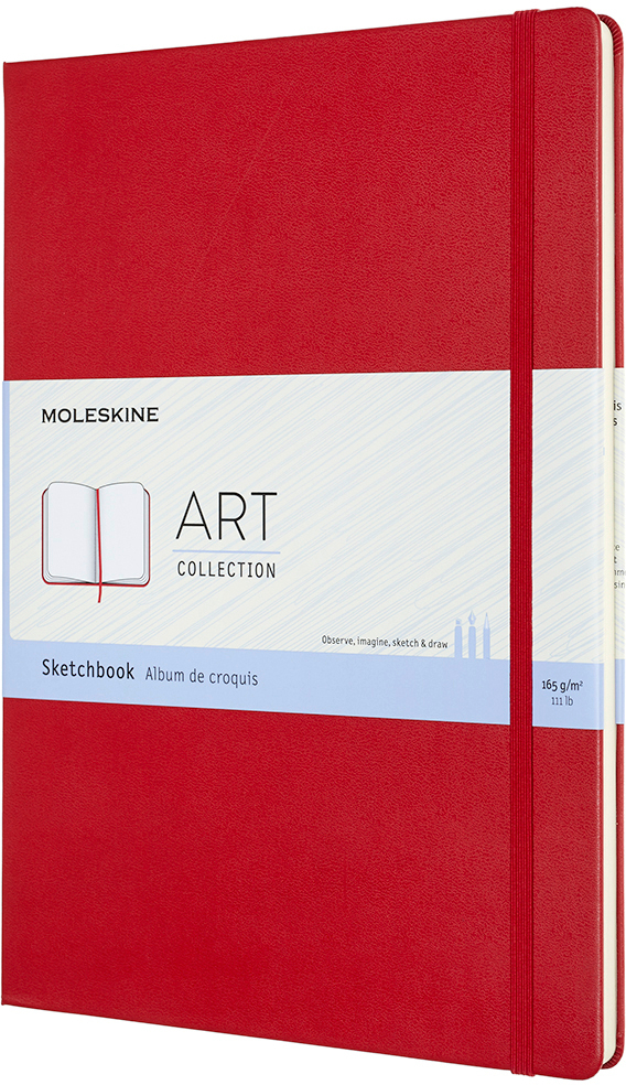 MOLESKINE Livre d'ésquisse HC A4 626703 en blanc, rouge, 96 pages en blanc, rouge, 96 pages