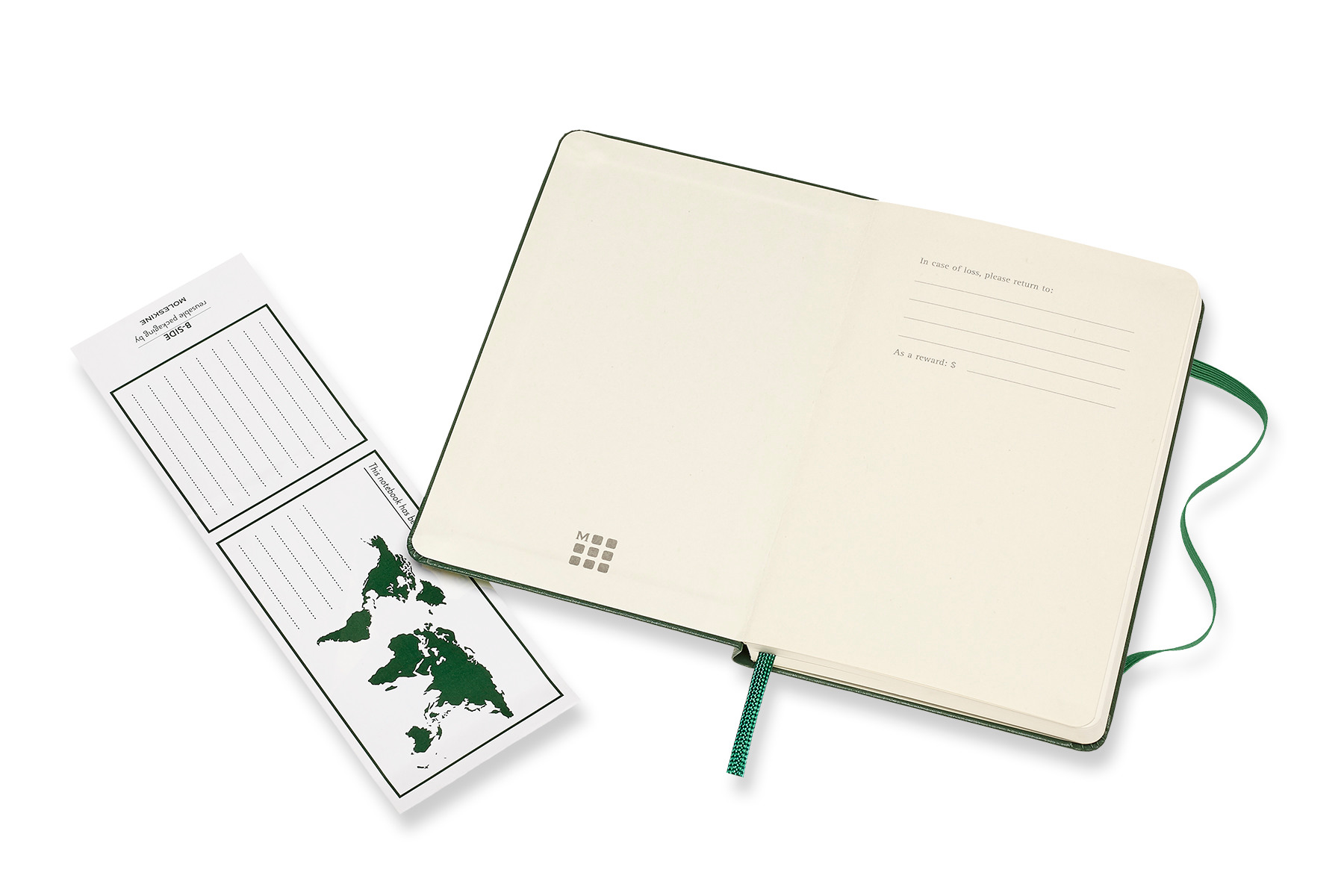 MOLESKINE Carnet HC P/A6 629032 en blanc, vert, 192 pages