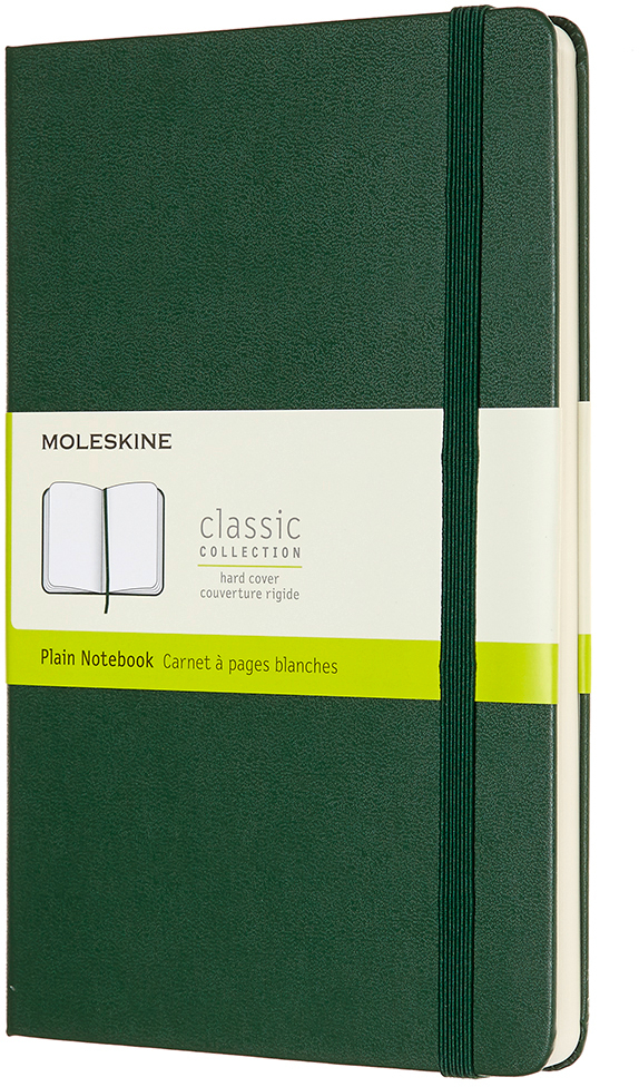 MOLESKINE Carnet HC L/A5 629070 en blanc, vert, 240 pages en blanc, vert, 240 pages