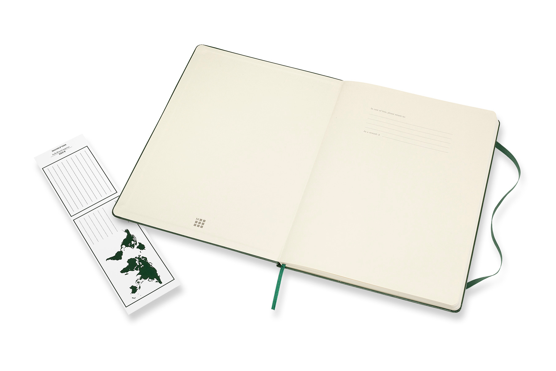 MOLESKINE Carnet XL HC 25x19cm 629117 en blanc, vert, 192 pages