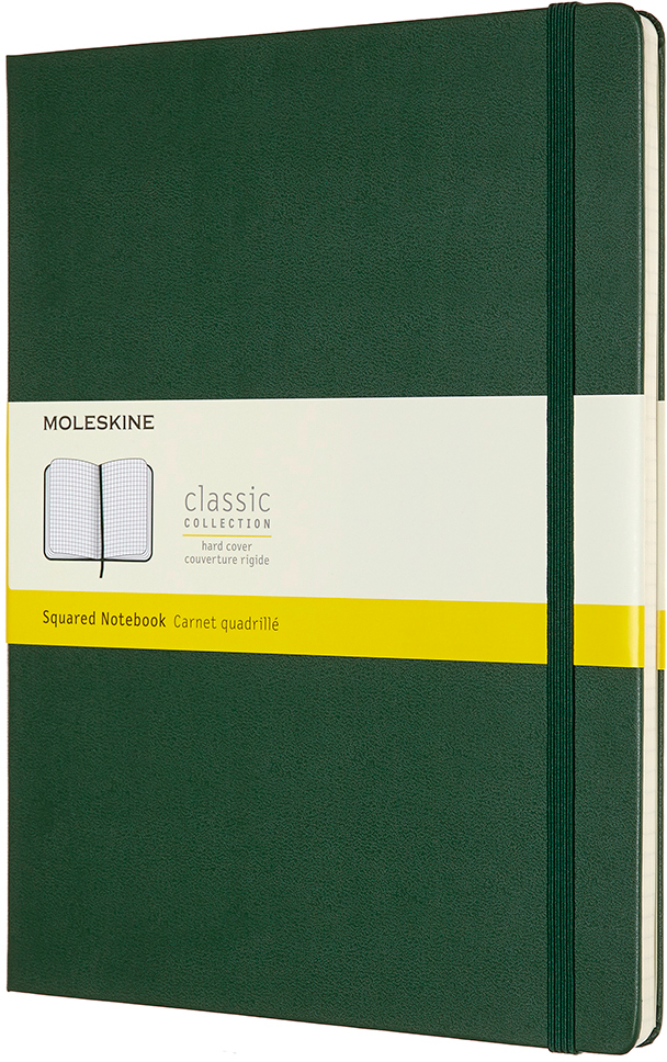 MOLESKINE Carnet XL HC 25x19cm 629124 quadrillé, vert, 192 pages quadrillé, vert, 192 pages