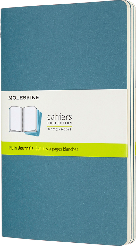 MOLESKINE Carnet carton 3x L/A5 629629 en blanc, vivid bleu,80 pages en blanc, vivid bleu,80 pages