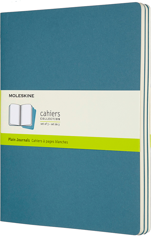 MOLESKINE CahierxL 3x 25x19cm 629636 en blanc,vivid bleu,120 pages