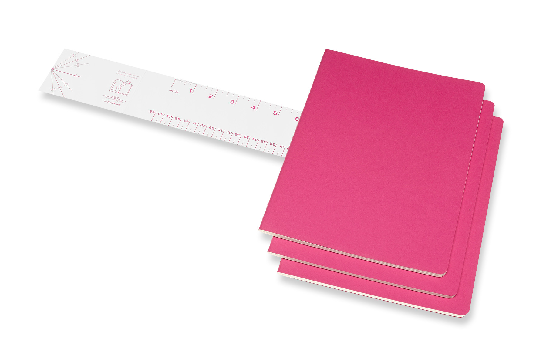 MOLESKINE CahierxL 3x 25x19cm 629698 en blanc, pink, 120 pages