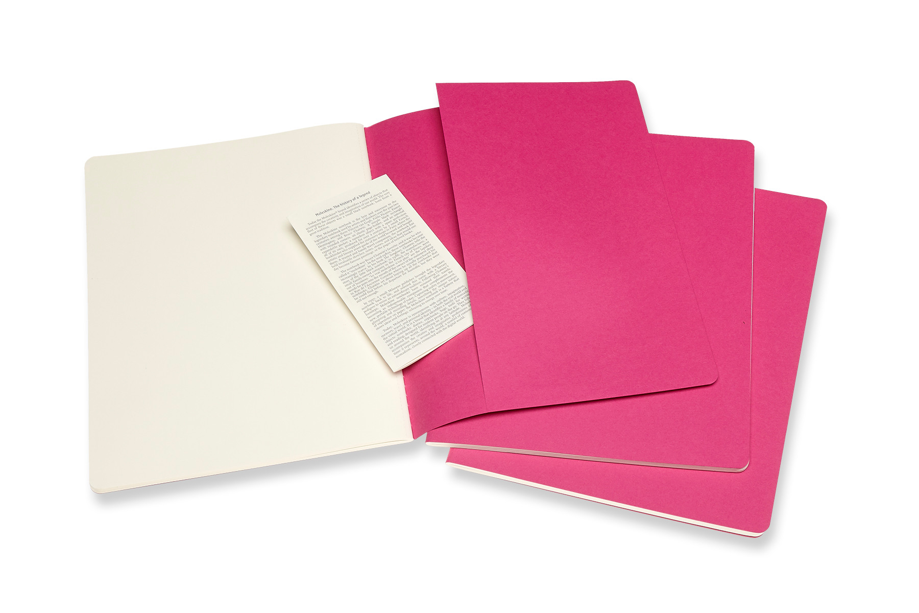 MOLESKINE CahierxL 3x 25x19cm 629698 en blanc, pink, 120 pages