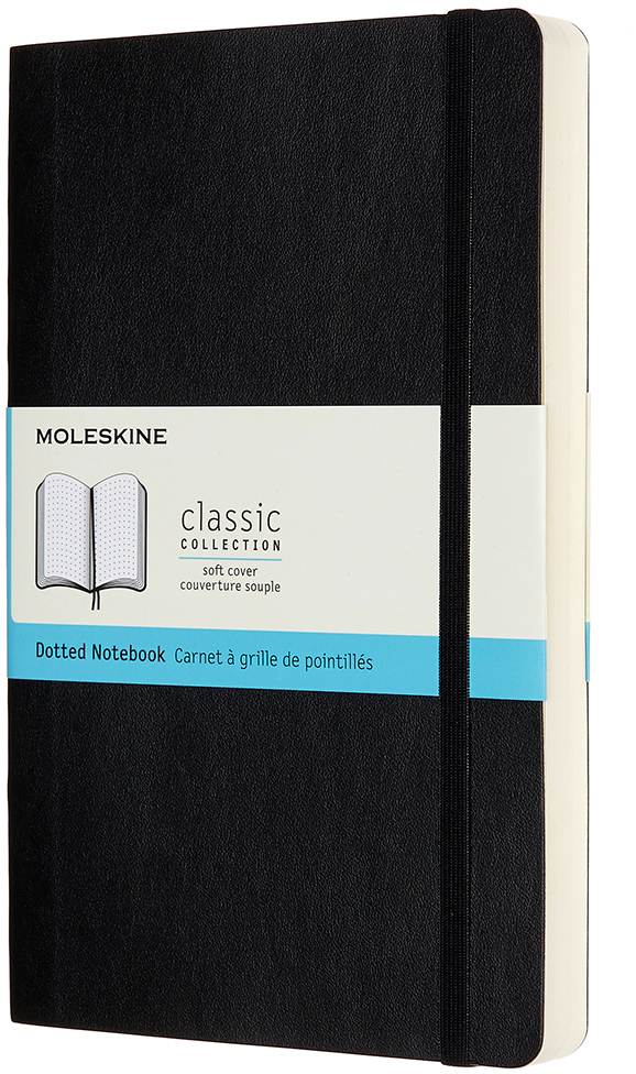 photo MOLESKINE Carnet Classic SC Large 647628073 noir, dots 400 feuil.