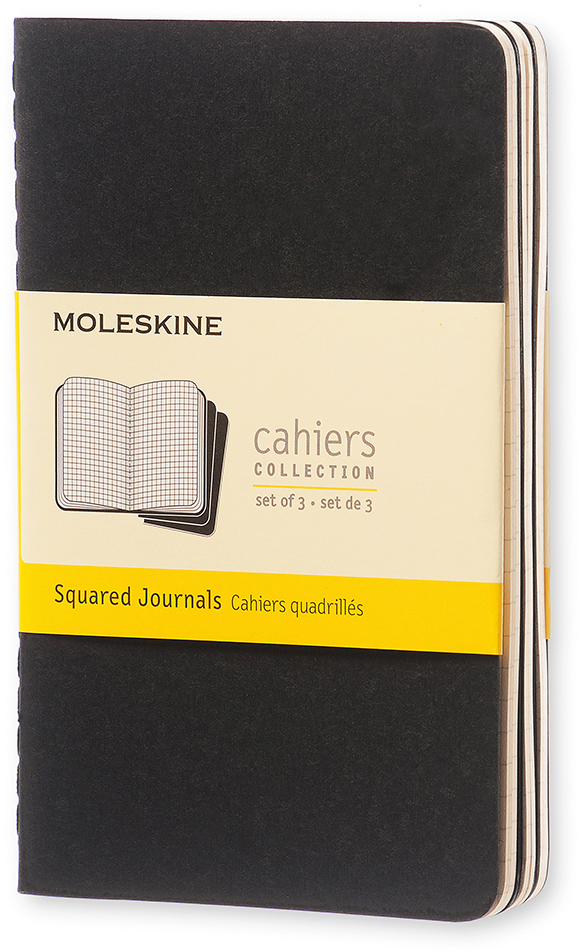 MOLESKINE Cahier A6 704901 quadrillé, noir 3 pcs. quadrillé, noir 3 pcs.