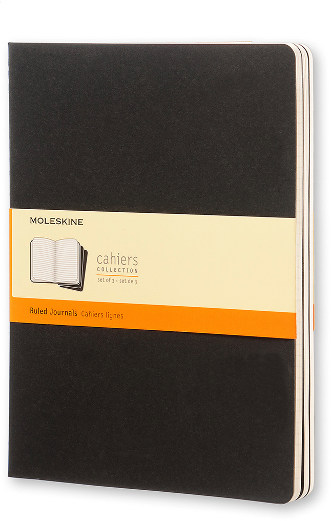 MOLESKINE Cahier XL 25x19cm 705014 ligné, noir 3 pcs. ligné, noir 3 pcs.