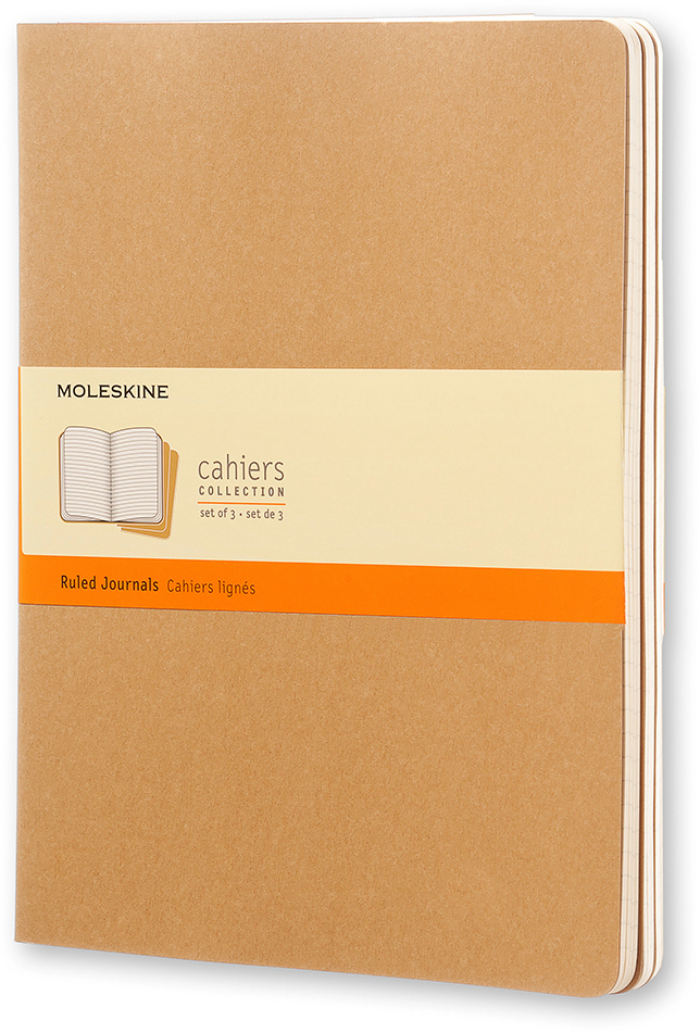 MOLESKINE Cahier XL 25x19cm 705045 ligné, natur 3 pcs.