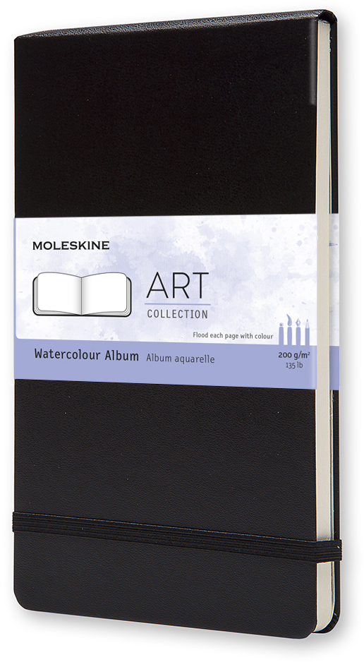 MOLESKINE Livre aquarelles A5 705625 en blanc noir