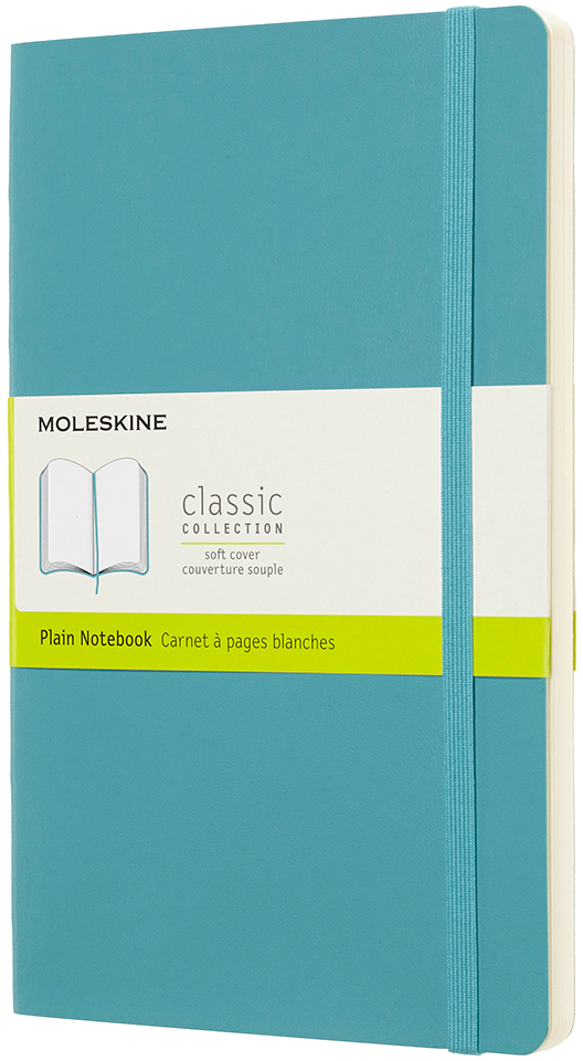 MOLESKINE Carnet L/A5 715529 en blanc, SC, Riff bleu en blanc, SC, Riff bleu