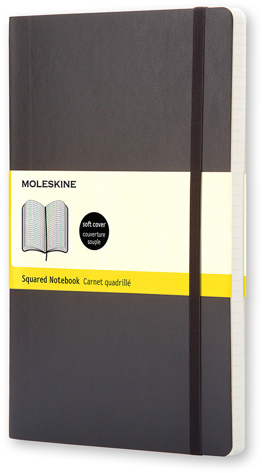 MOLESKINE Carnet Soft A5 718-6 quadrillé noir