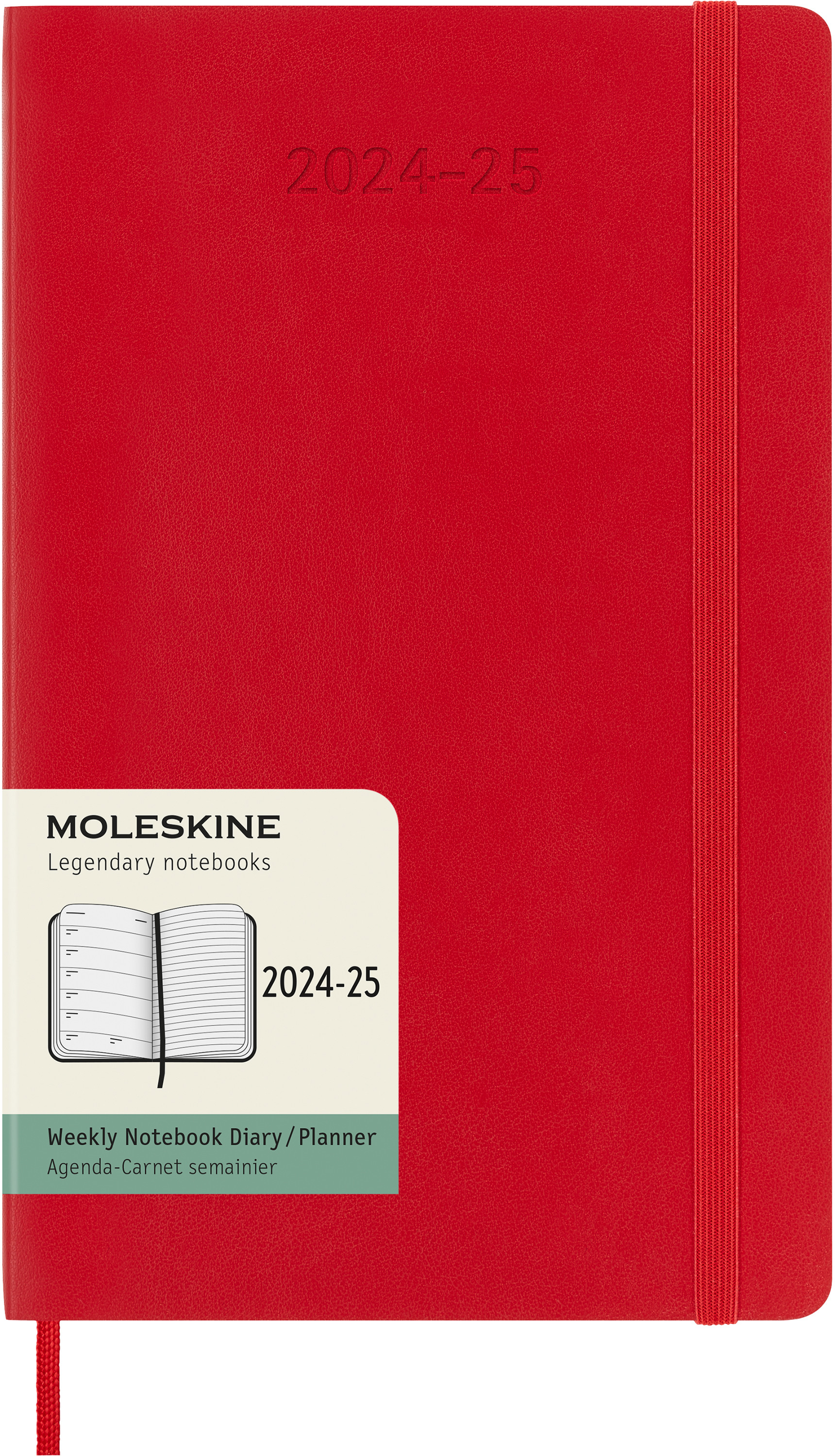 MOLESKINE Agenda de notes semaine 24/25 999270605 18M ligné SC écarlate 13x21cm
