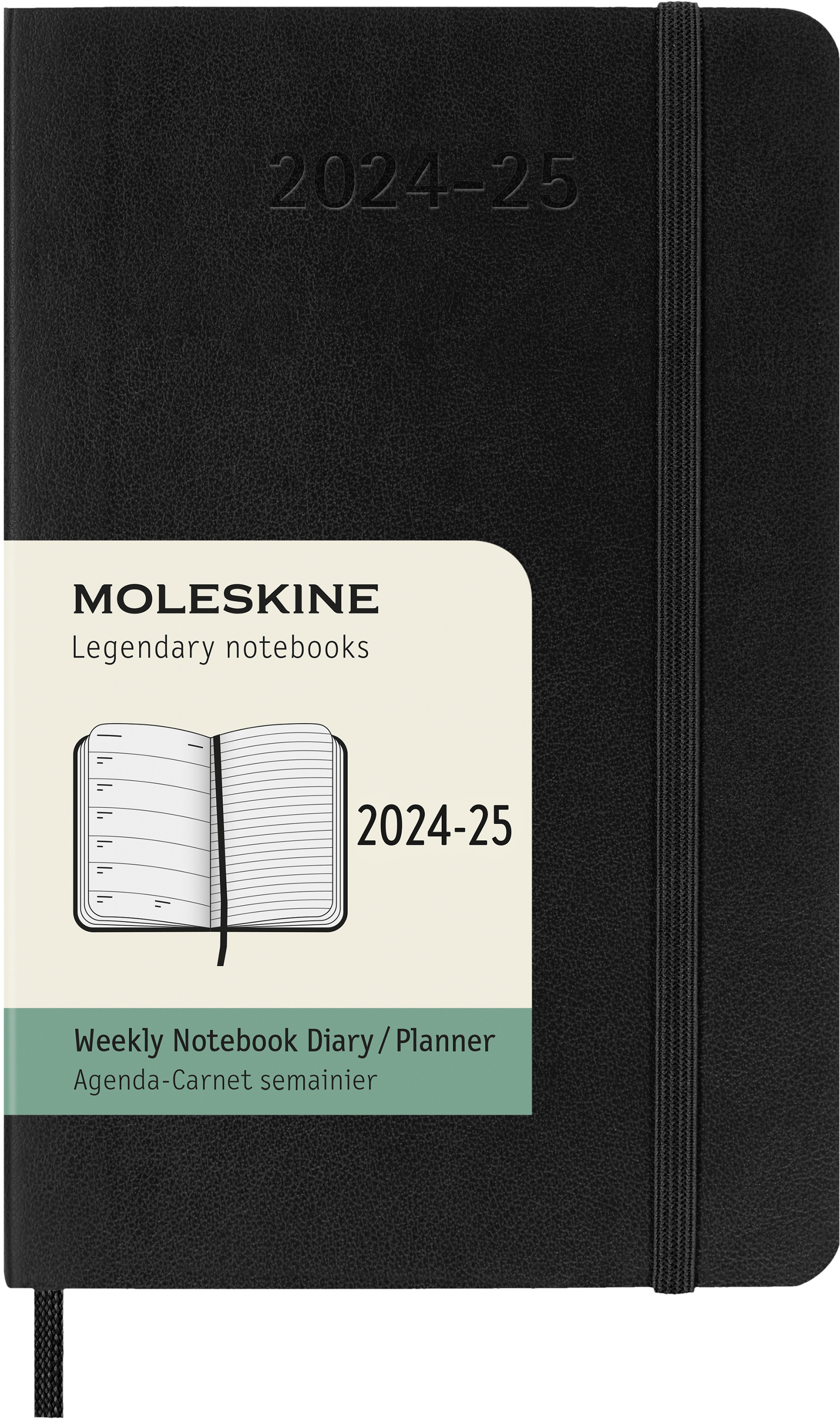 MOLESKINE Agenda de notes semaine 24/25 999270650 18M ligné SC noir 9x14cm