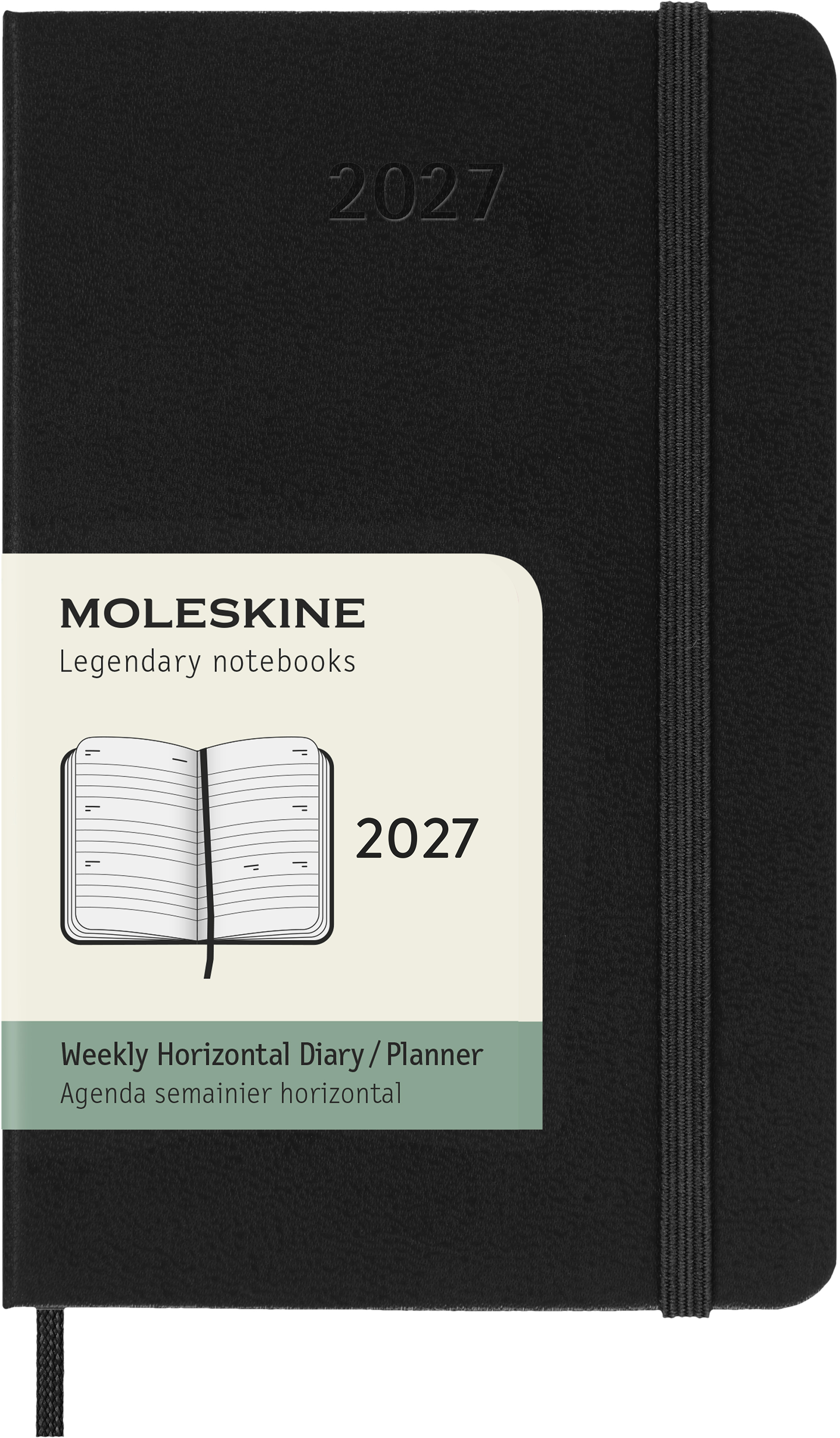 photo MOLESKINE Agenda Classic Pocket 2027 DHB12WH2Y27 1S/2P noir HC 9x14cm