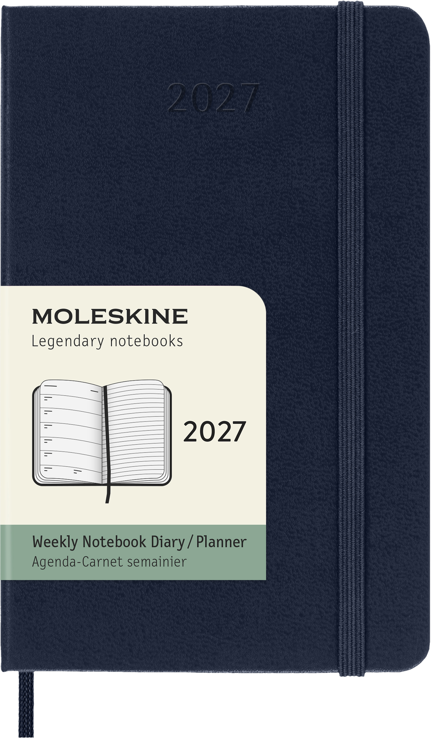 photo MOLESKINE Agenda Classic Pocket 2027 DHB2012WN2Y27 1S/1P saphir HC 9x14cm