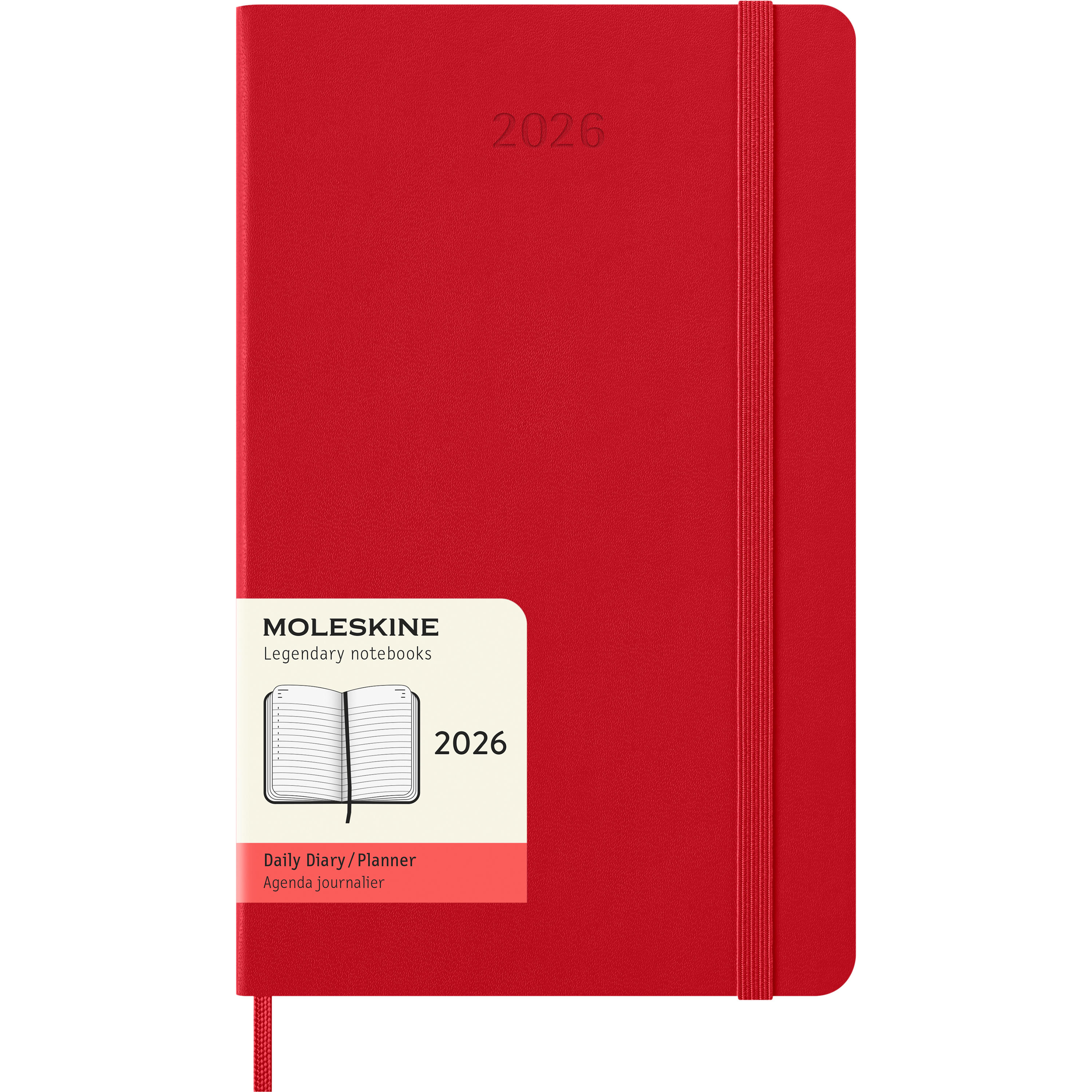 photo MOLESKINE Agenda Classic Large 2026 DHF212DC3Y26 1J/1P r. écarlate HC 13x21cm
