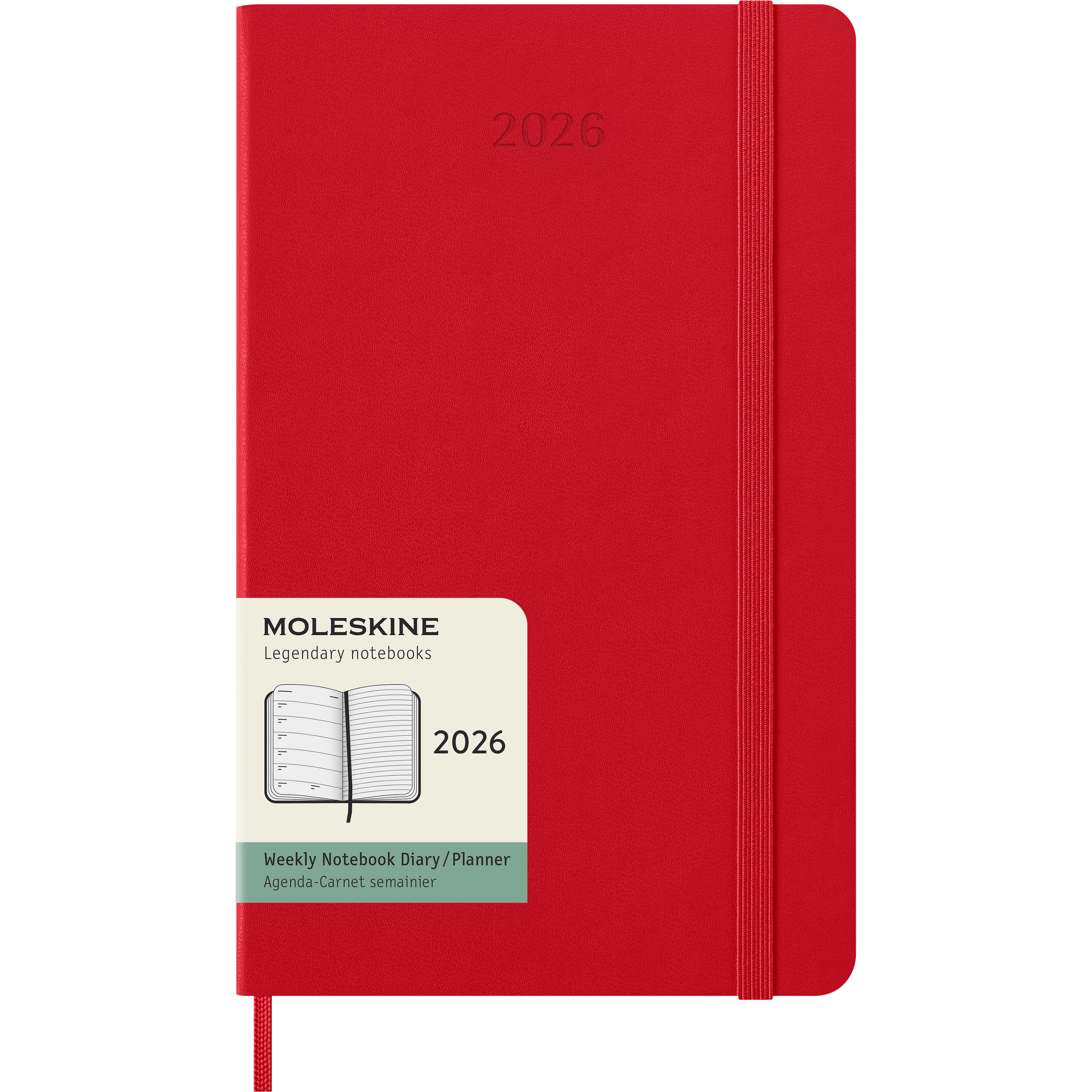 photo MOLESKINE Agenda Classic Large 2026 DHF212WN3Y26 1S/1P r. écarlate HC 13x21cm