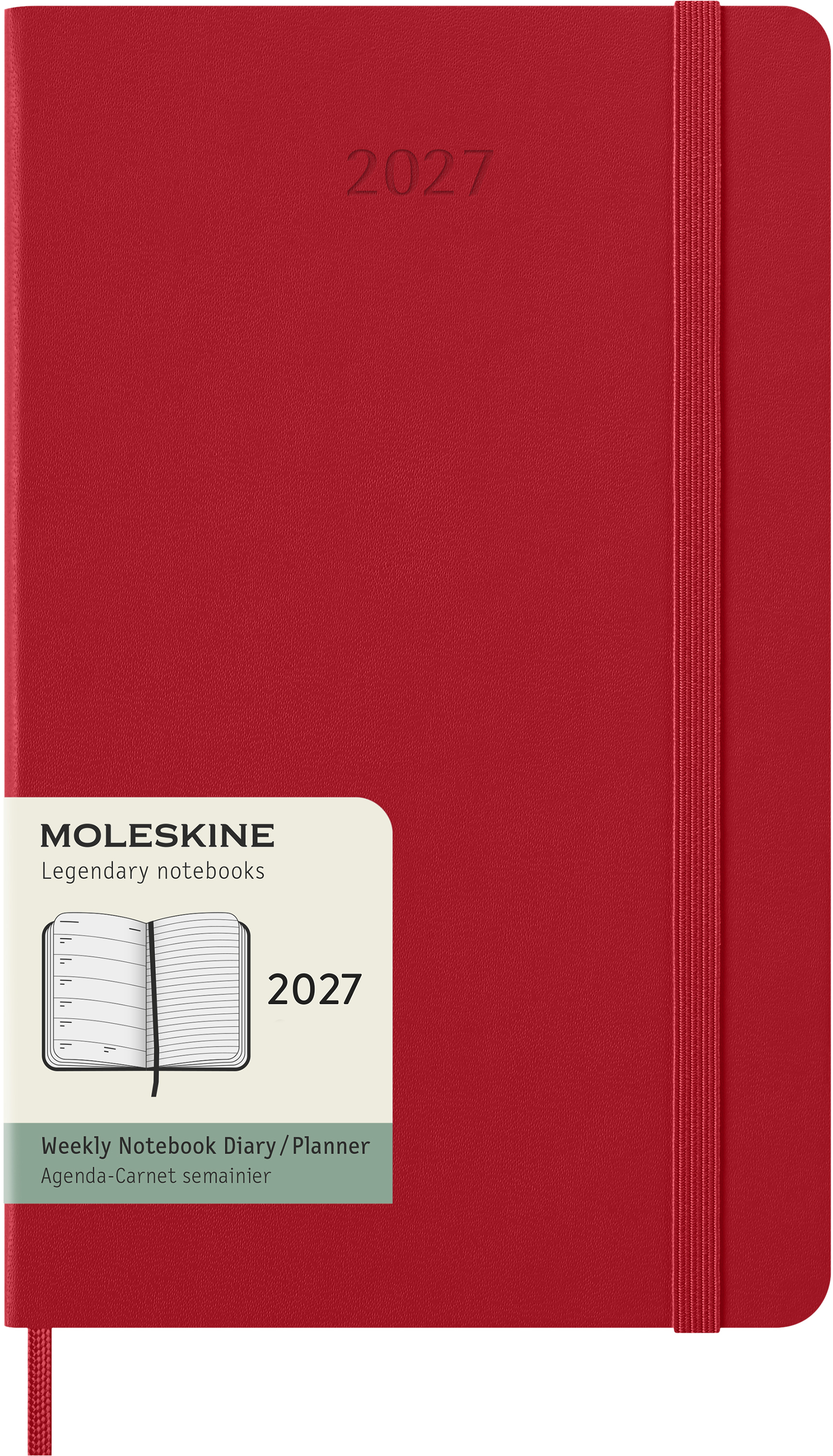 photo MOLESKINE Agenda Classic Large 2027 DHF212WN3Y27 1S/1P r. écarlate HC 13x21cm