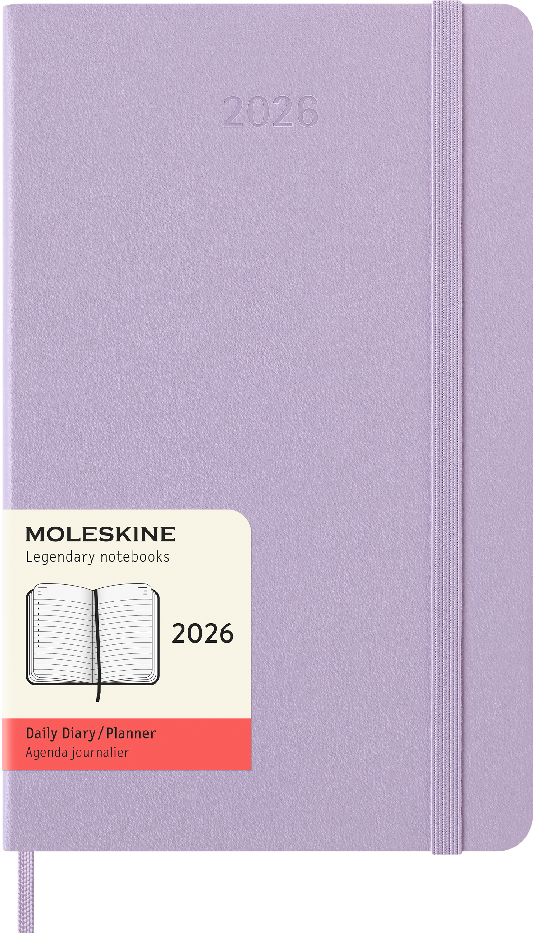 photo MOLESKINE Agenda Classic Large 2026 DHH1812DC3Y26 1J/1P lilas pastel HC 13x21cm