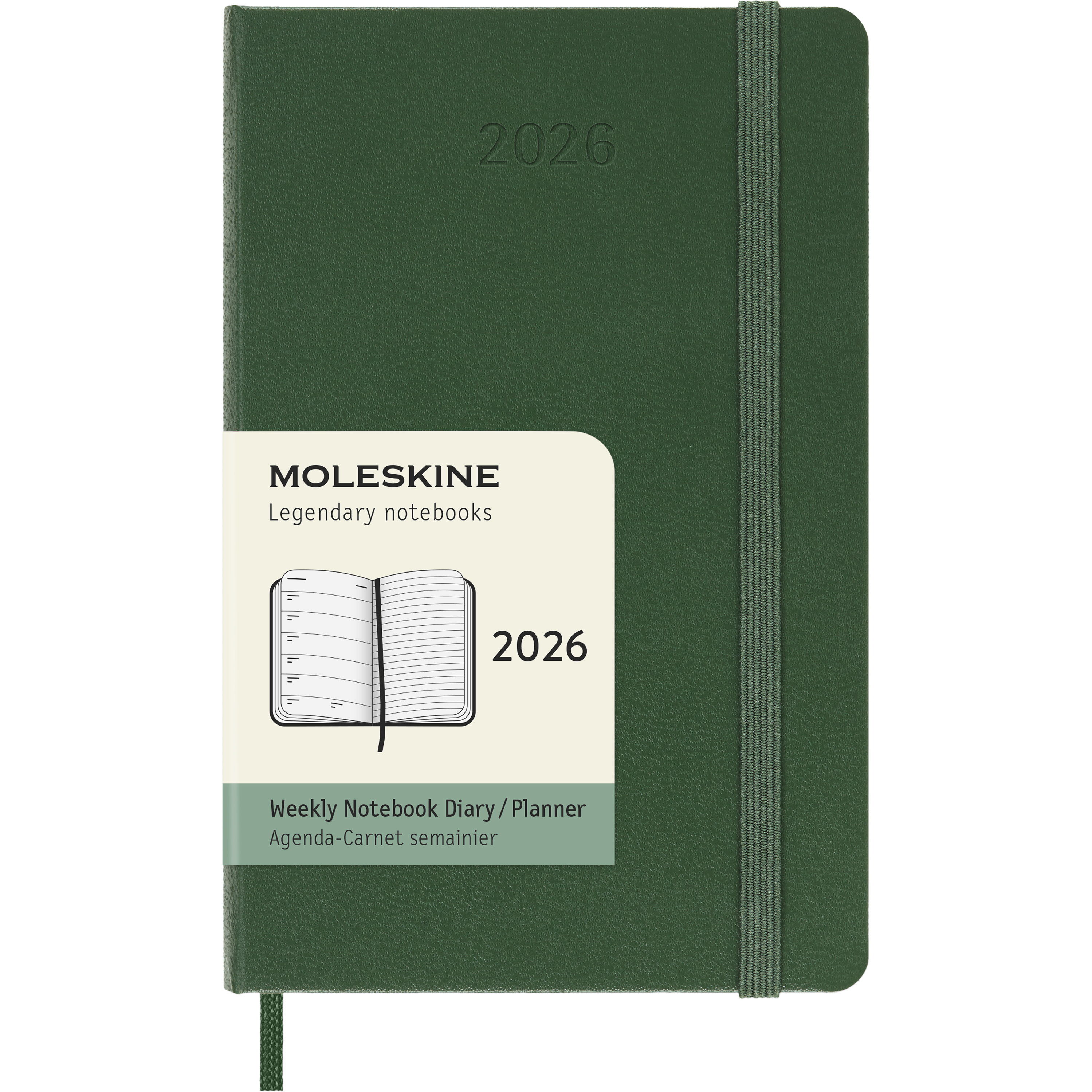 photo MOLESKINE Agenda Classic Pocket 2026 DHK1512WN2Y26 1S/1P vert myrte HC 9x14cm
