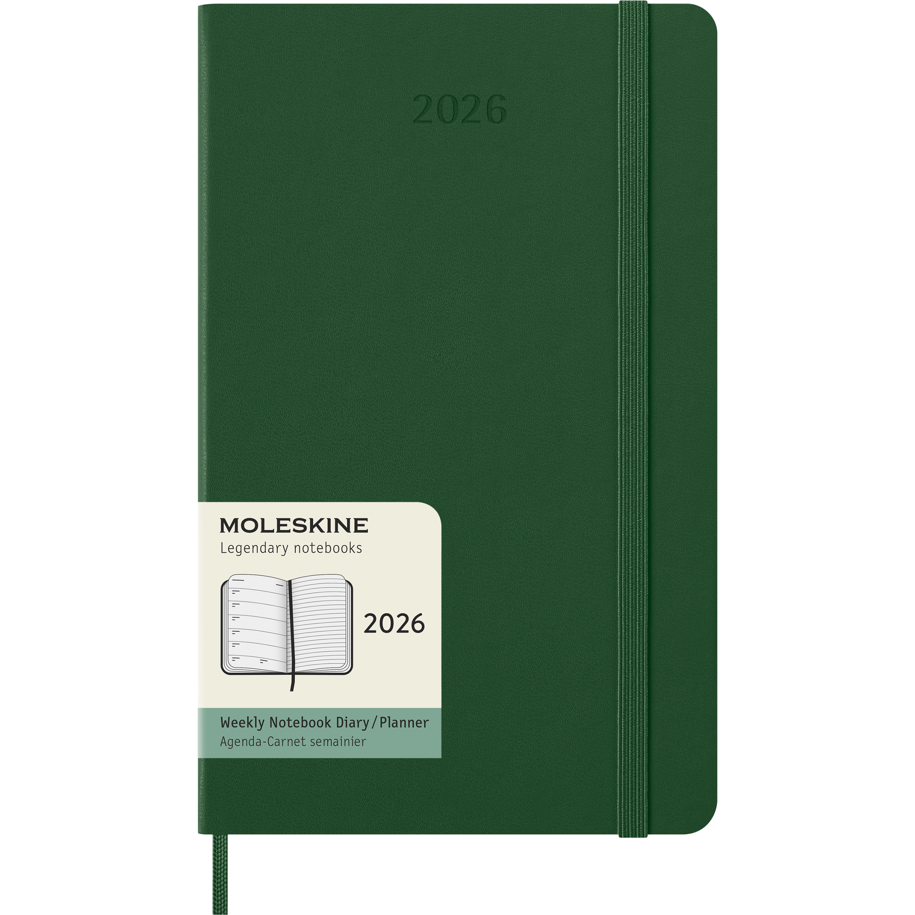 photo MOLESKINE Agenda Classic Large 2026 DHK1512WN3Y26 1S/1P vert myrte HC 13x21cm