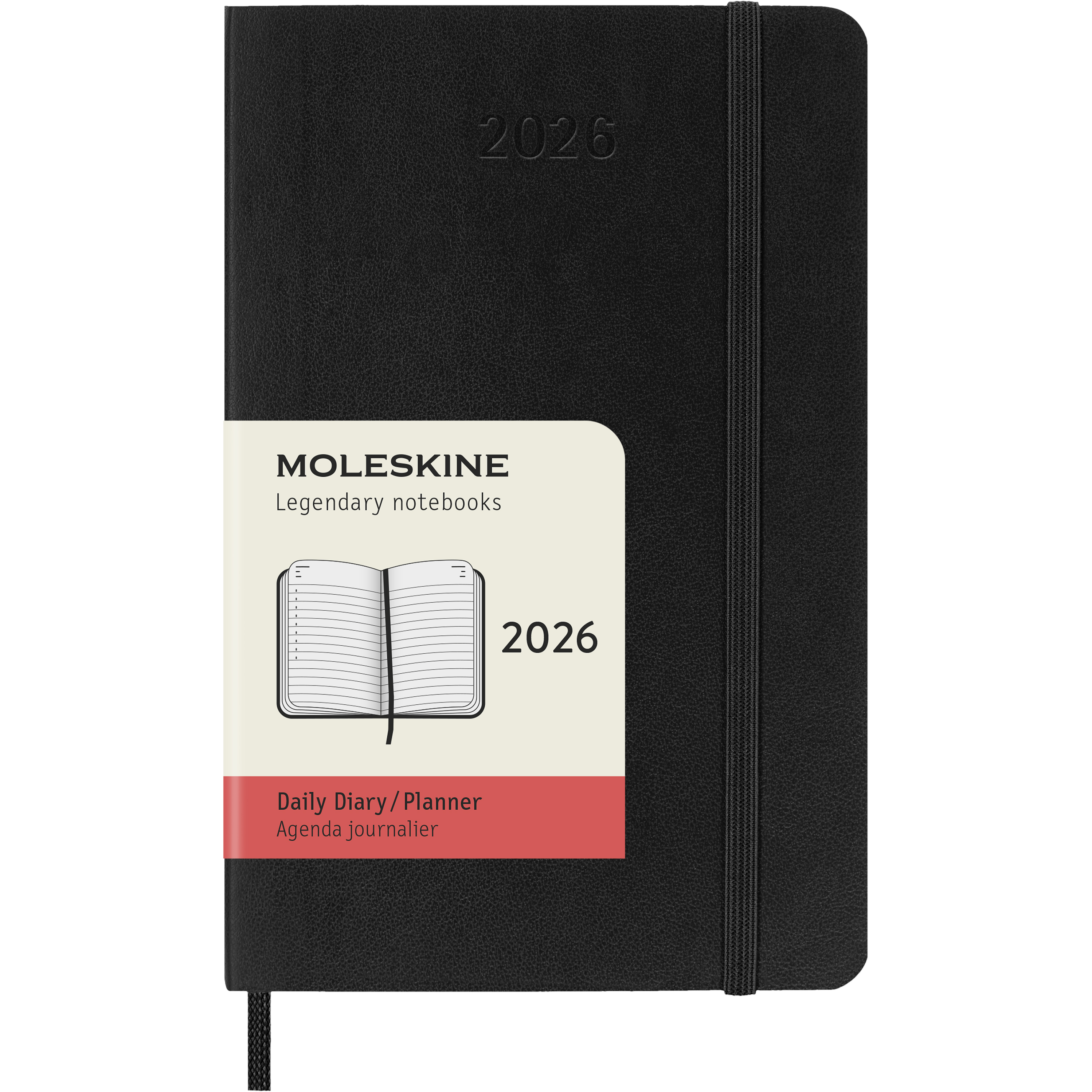 photo MOLESKINE Agenda Classic Pocket 2026 DSB12DC2Y26 1J/1P noir SC 9x14cm